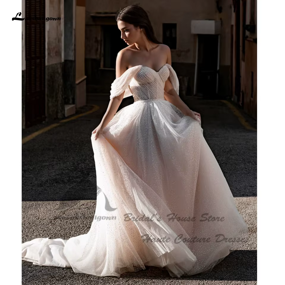 Yanshmigown-Robes longues scintillantes pour mariage à la plage de Rotterdam Kly