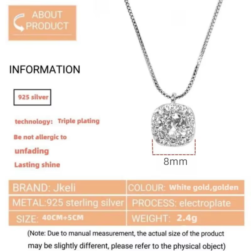 Jkeli 2026 NOUVEAU Collier Amour Scintillant en Argent Sterling 925 Collection Hiver