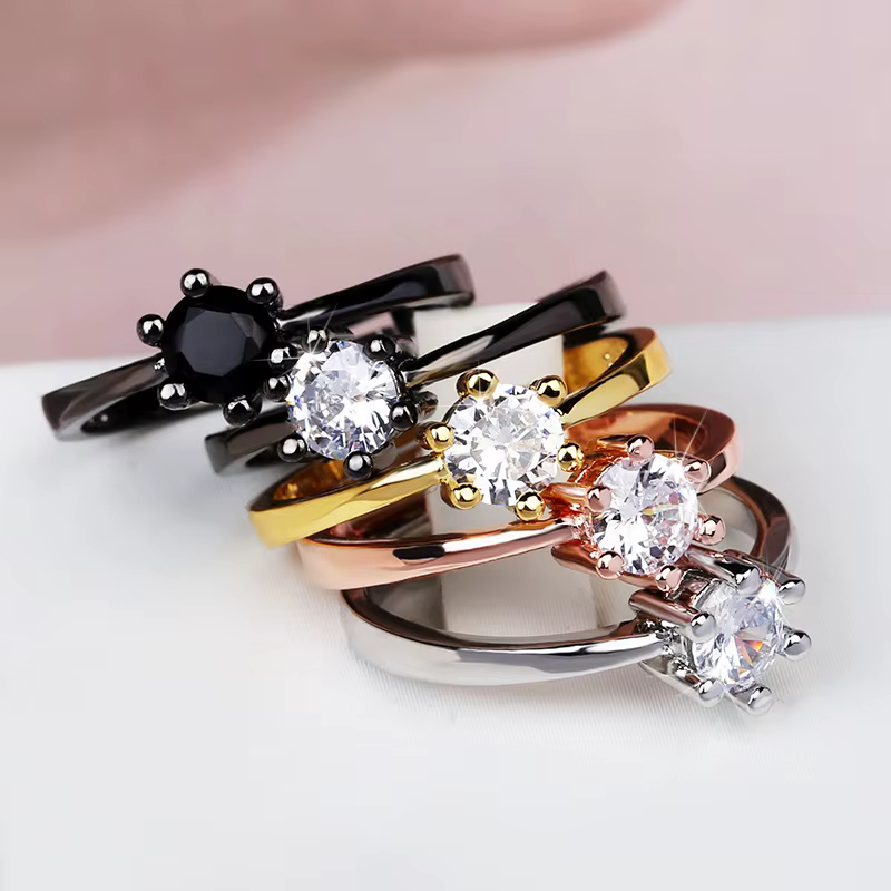 Bague de luxe en argent regardé 925 pour femme