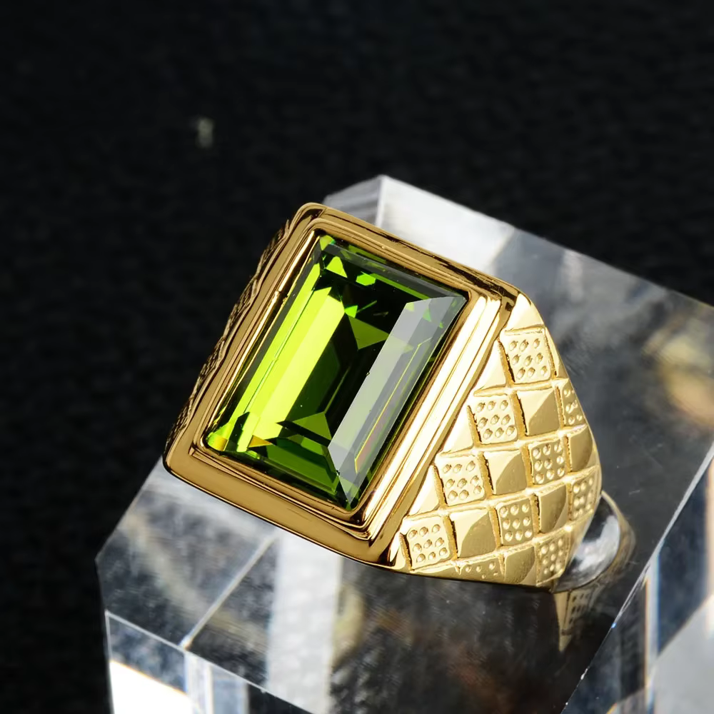 Bague épaisse plaquée or pour hommes