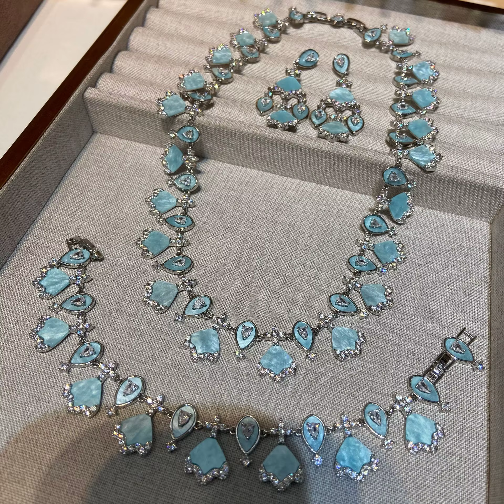 Ensemble de bijoux en Zircon incrusté de cuivre pour femmes