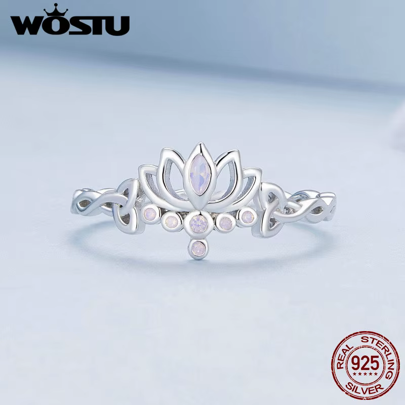 Bague Annie originale en argent regardé 925 avec opale rose pour femme