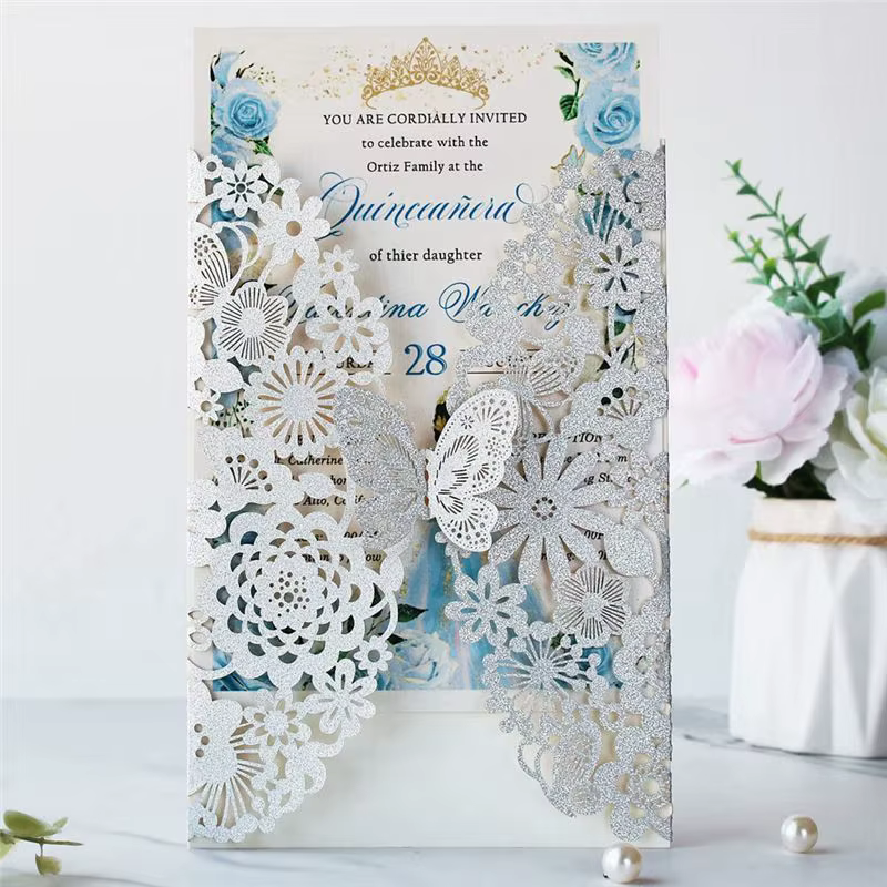Ensemble de cartes d'invitation papillon A36T-20