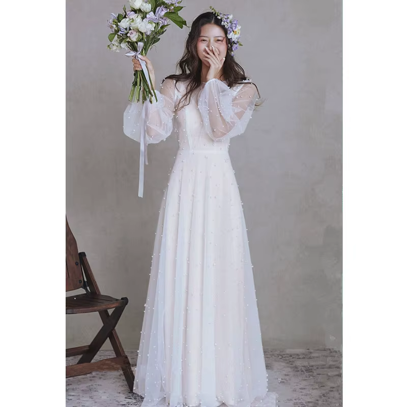 Robe de Mariée Coréenne à Manches sulf