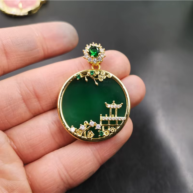 Collier rond incrusté de cristal vintage pour femme
