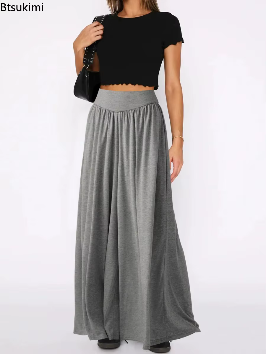 Nouveau pantalon large taille haute pour femme 2026