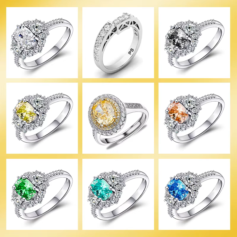 Bague Moissanite personnalisée en or 10K 14K 18K, couleur Marquise D VVS1, bijoux à la mode, cadeaux d'anniversaire pour femmes et hommes