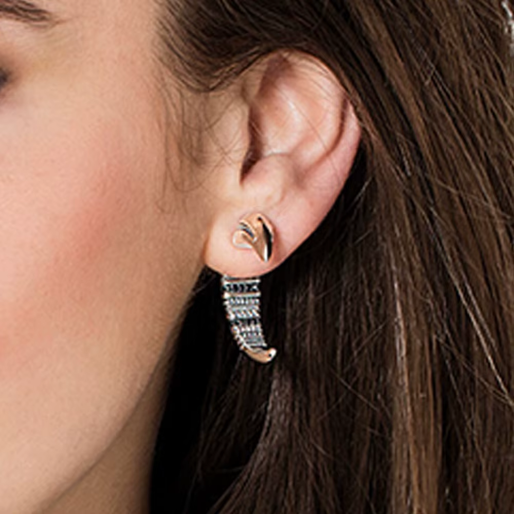 Boucles d'oreilles vintage en argent regardé 925 pour femme