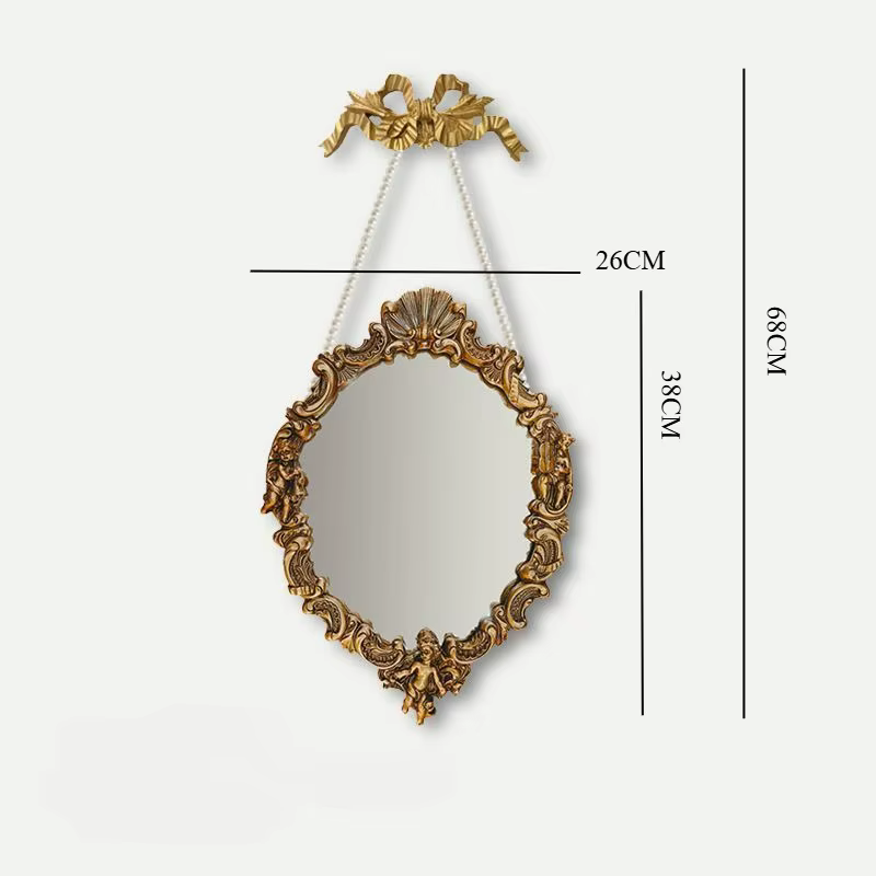 Miroir de maquillage sculpté de luxe léger