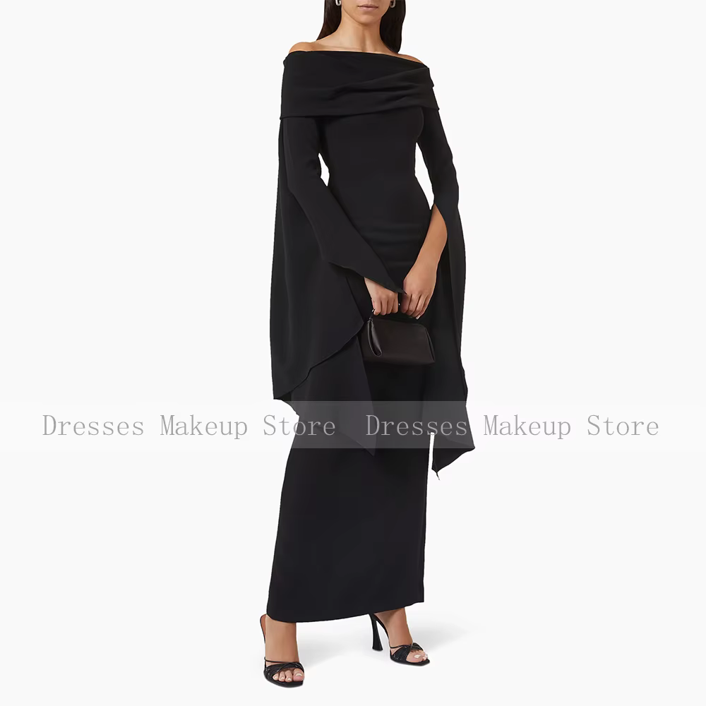 Robe de soirée noire personnalisée pour invitées de mariage