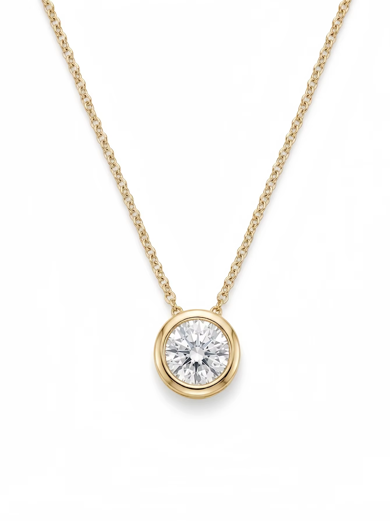 Collier pendentif bulle étincelant en zircone cubique 4 carats pour femme