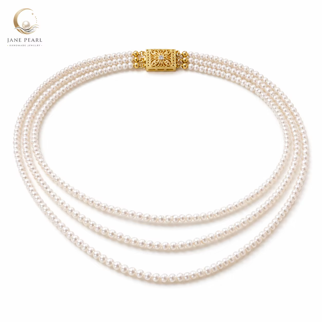 Collier de perles d'eau douce naturelles Mareora 3-4 mm