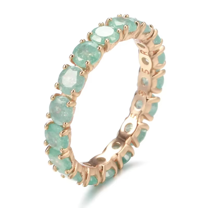 Wbmqda-Bague en pierre narmulticolore pour femme