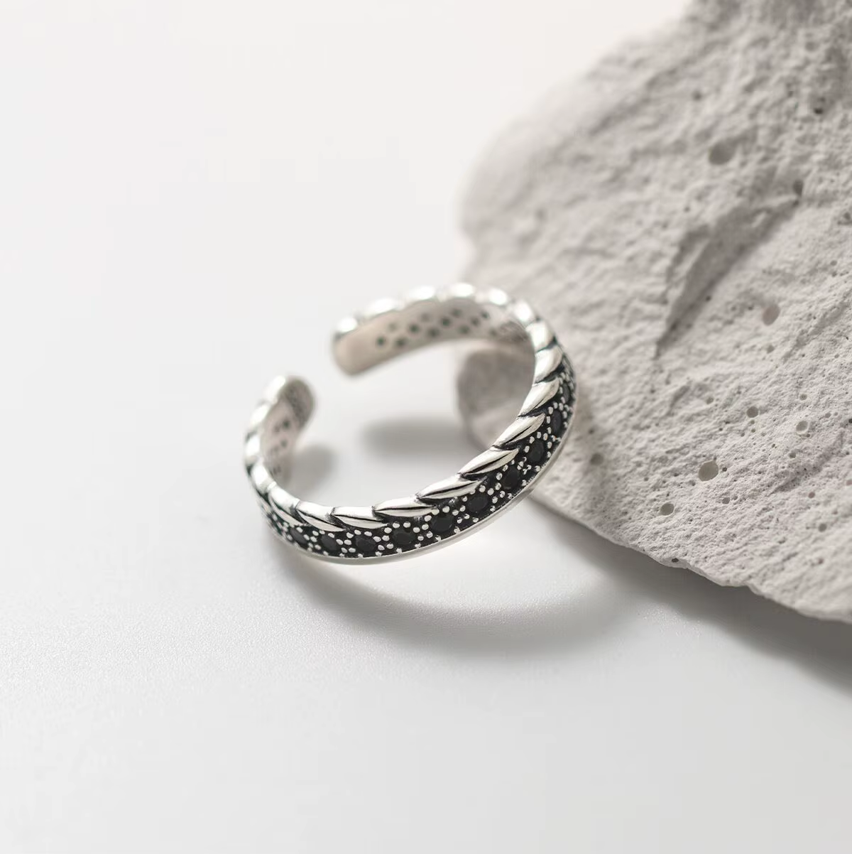 Bagues géométriques en argent sterling 925 avec zircon pour femmes et couples
