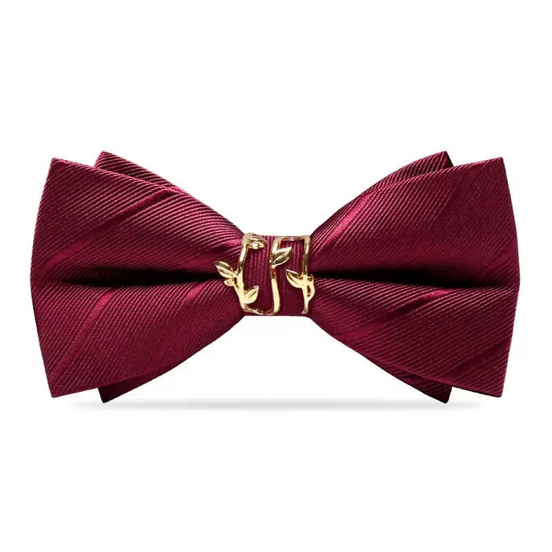 Nœuds papillon en métal rayé pour hommes