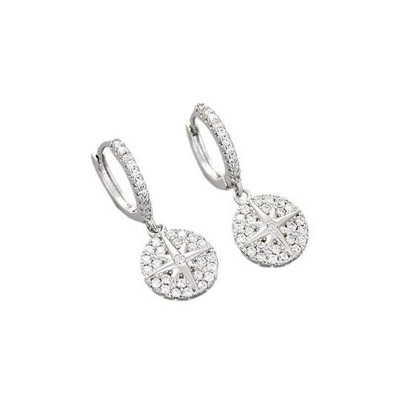 Boucles d'oreilles rondes en argent Sterling 925 pour femmes