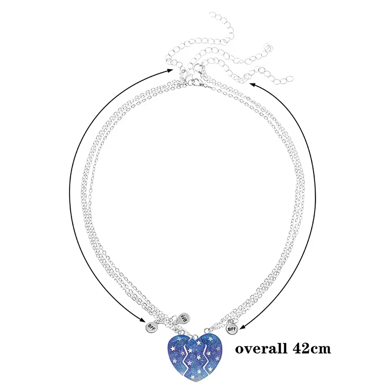 Étoile lumineuse 3 pièces pendentif coeur cassé pour filles Bestie amitié BFF colliers 3 meilleur ami bijoux cadeau