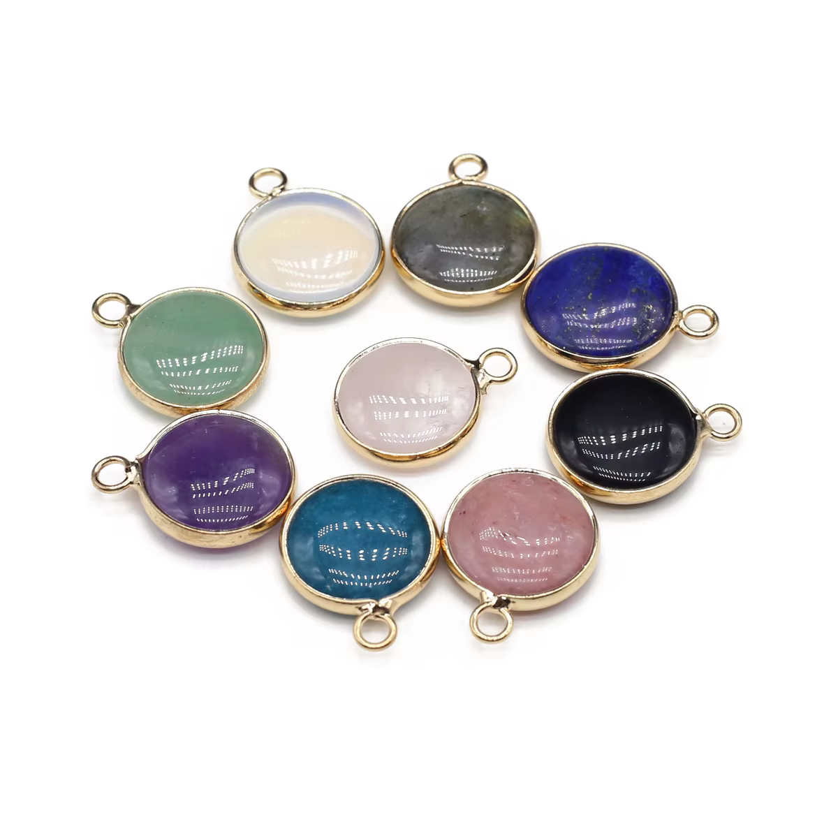 Pendentif en pierre naturelle de forme ronde