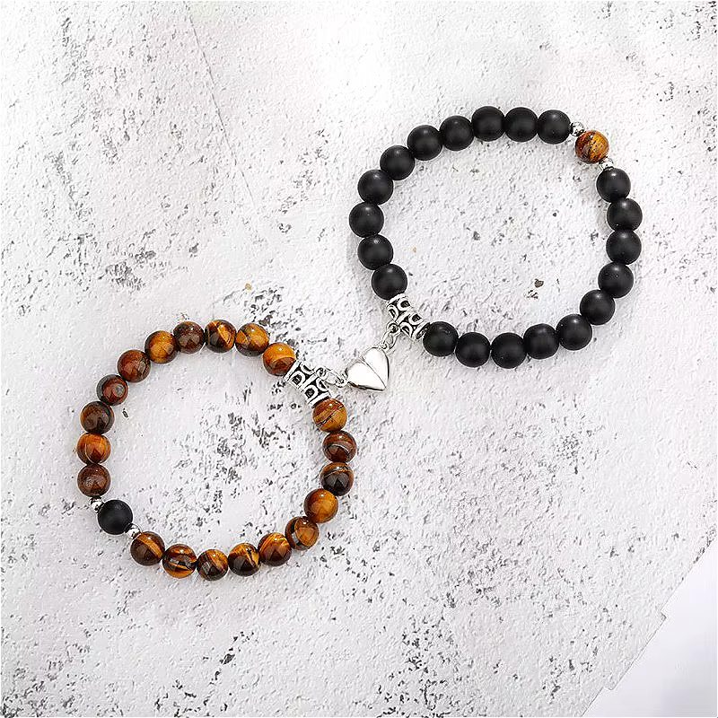 Bracelet magnétique en forme de cœur pour couple