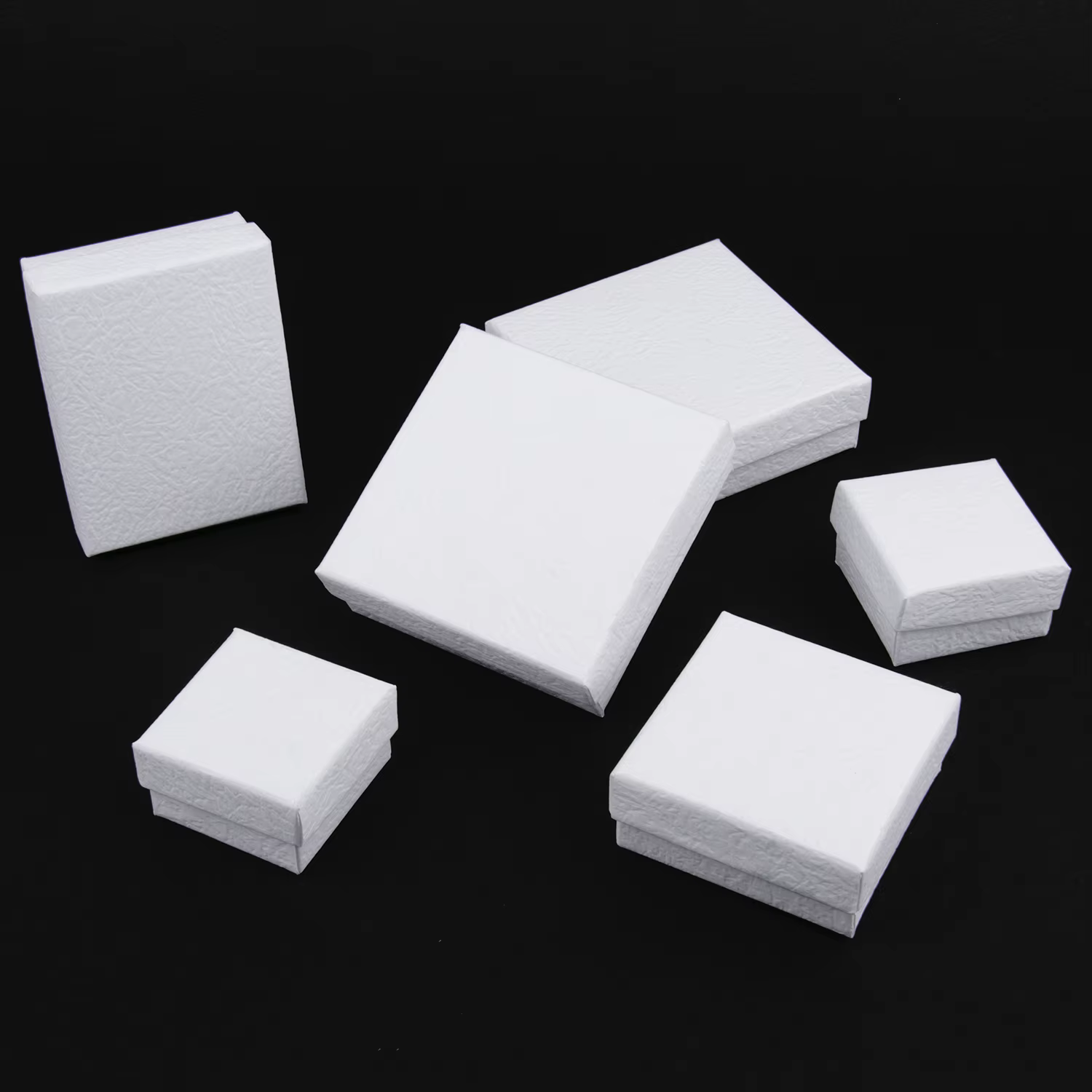 Boîte en Carton d'emballage de bijoux blanc givré