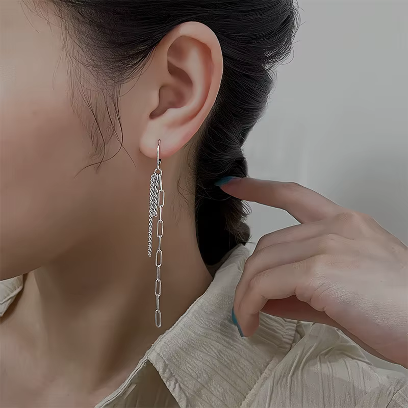 CIAXY – boucles d'oreilles longues asymétriques pour femmes