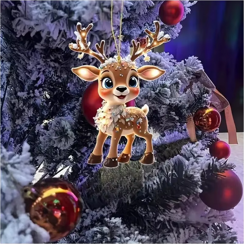 Décoration de noël cerf arbre