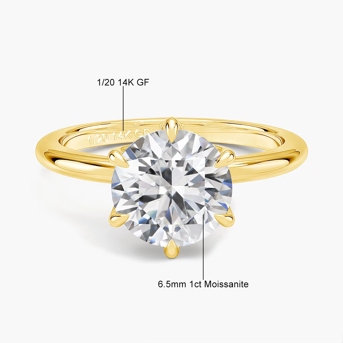 SDOOU – bague Solitaire en Moissanite à Six griffes