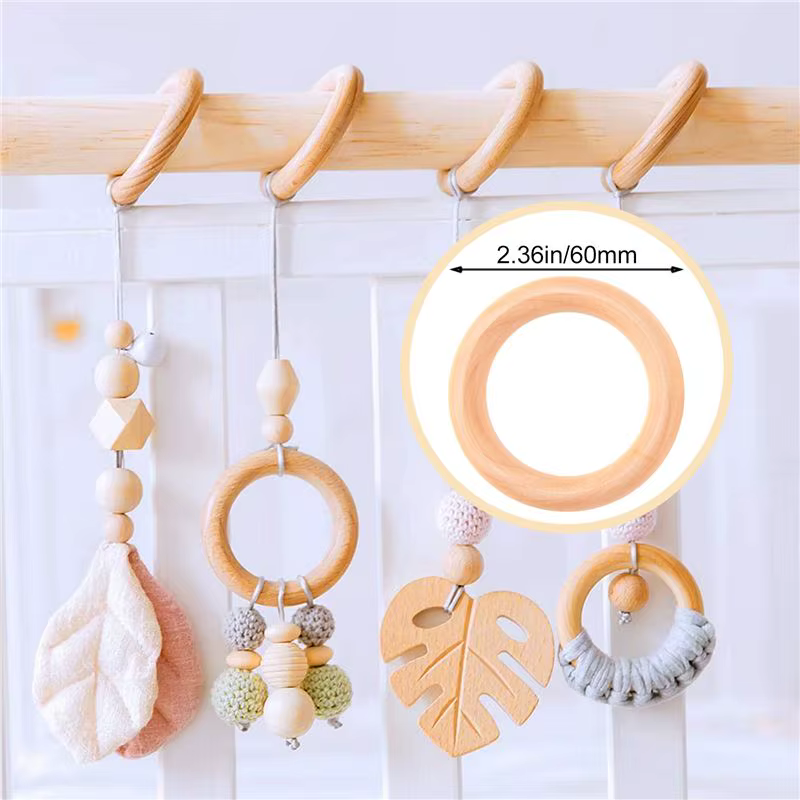 30 Pièces de Cercles en Bois Naturel 60mm Non Finis pour Macramé