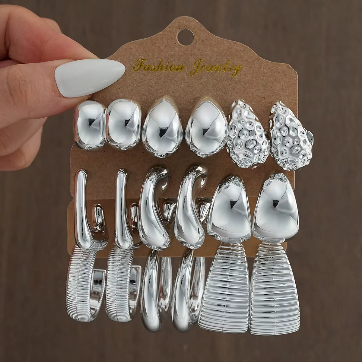 18 pièces/ensemble Vintage Punk goutte d'eau cerceau boucle d'oreille pour les femmes mode or argent couleur exagérée
