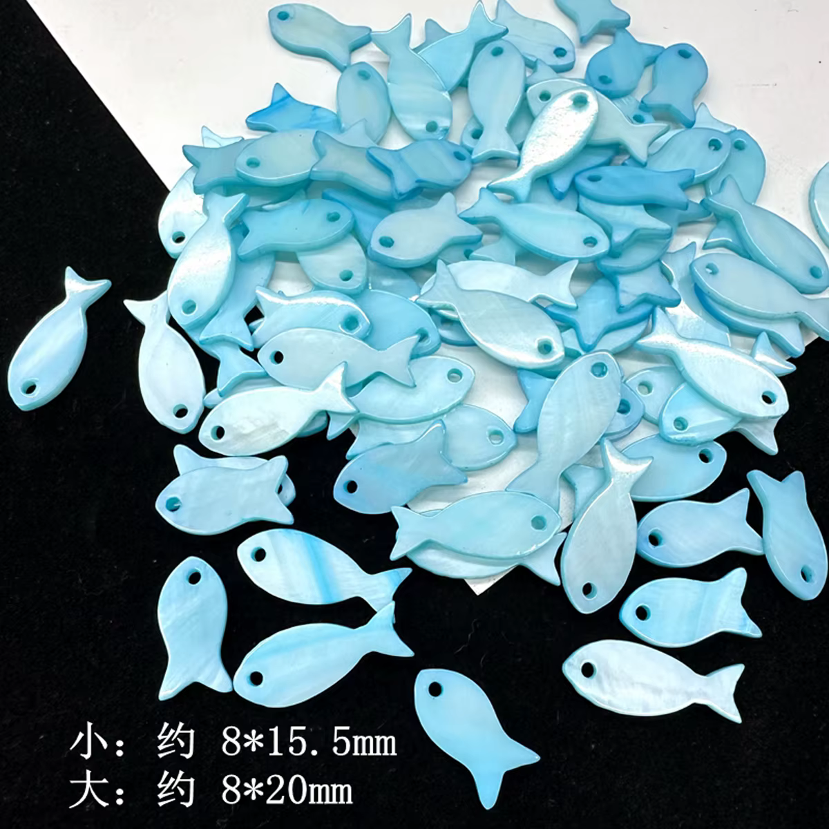20 pendentifs en nacre en forme de poisson pour la fabrication de bijoux