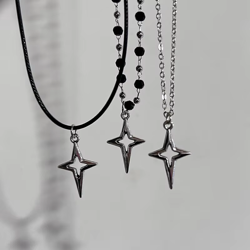 Collier pendentif pentagramme pour femmes et filles