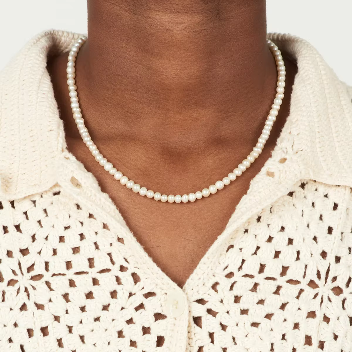 Collier de perles de verre rondes pour femme