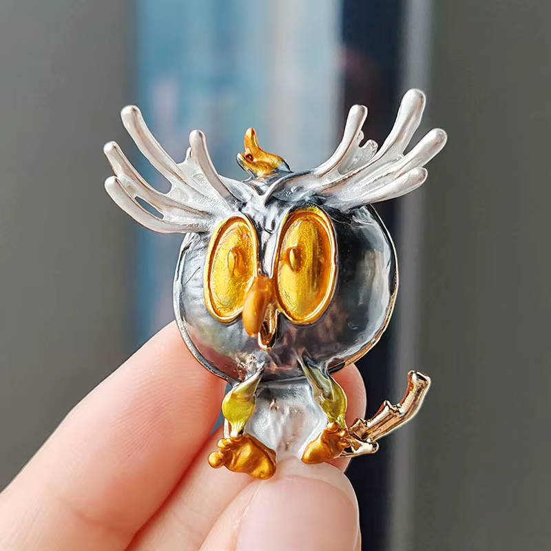 Broches d'oiseau de théâtre en émail pour femmes
