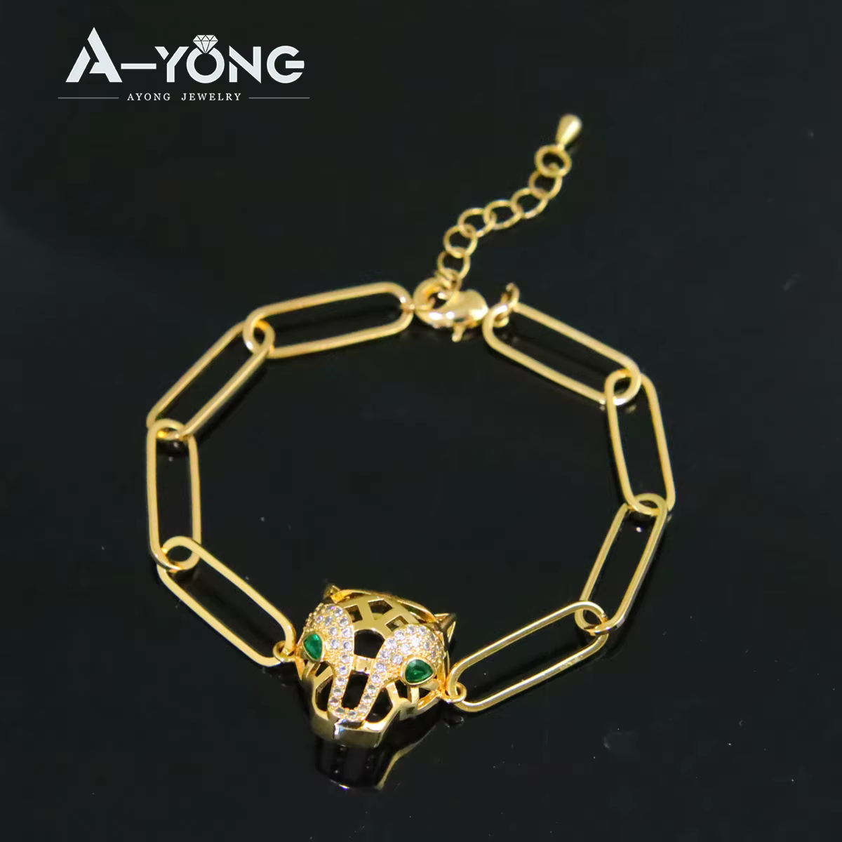 Ensemble de colliers de luxe avec pendentif léopard Hip Hop