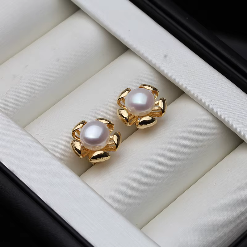 Boucles d'oreilles en perles d'eau douce de culture véritable
