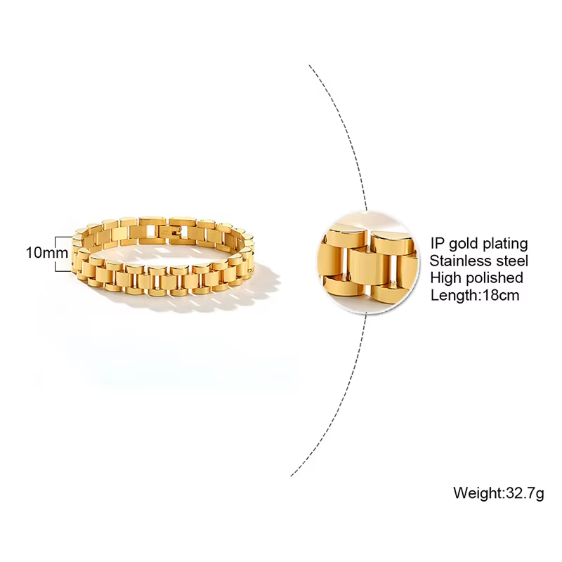 Bracelet-montre de luxe en acier inoxydable pour hommes et femmes