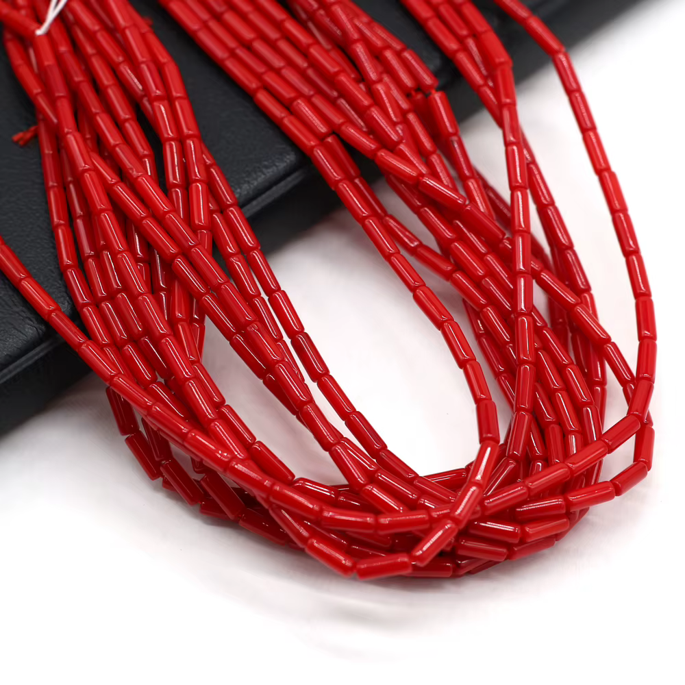 Perles Naturelles Rouges pour Colliers et Bracelets
