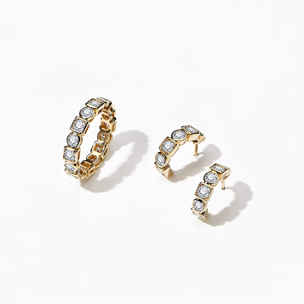 Ensemble de bijoux Moissanite en argent regardé 925 pour femme