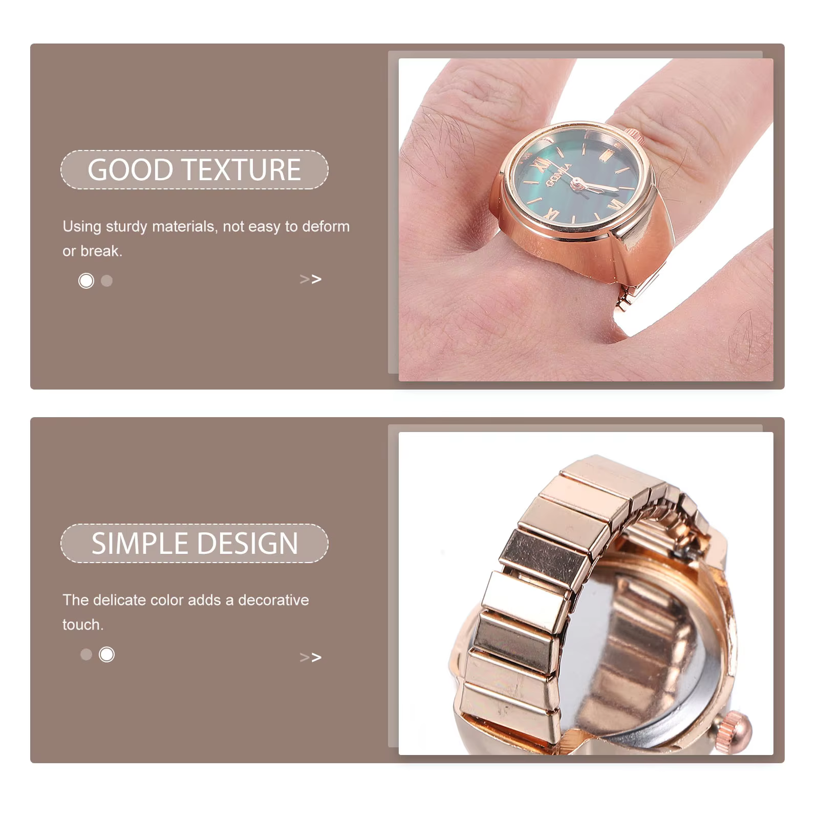 Mini montre verte en alliage de Zinc