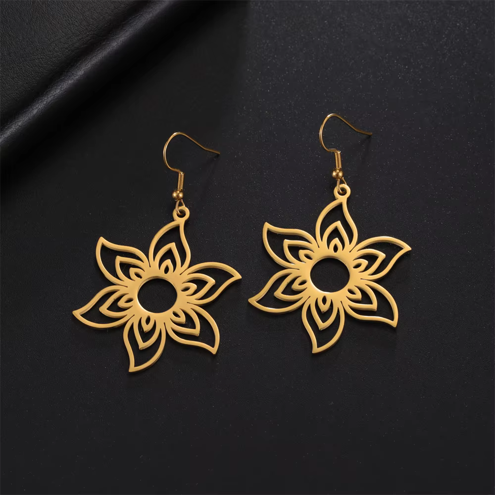 Boucles d'oreilles pendantes à fleurs éternelles