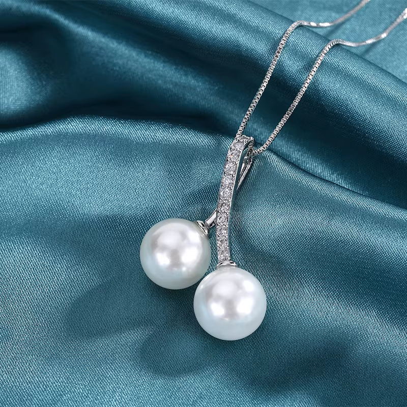 Collier pendentif perle de Tahiti fritillaire vintage pour femme