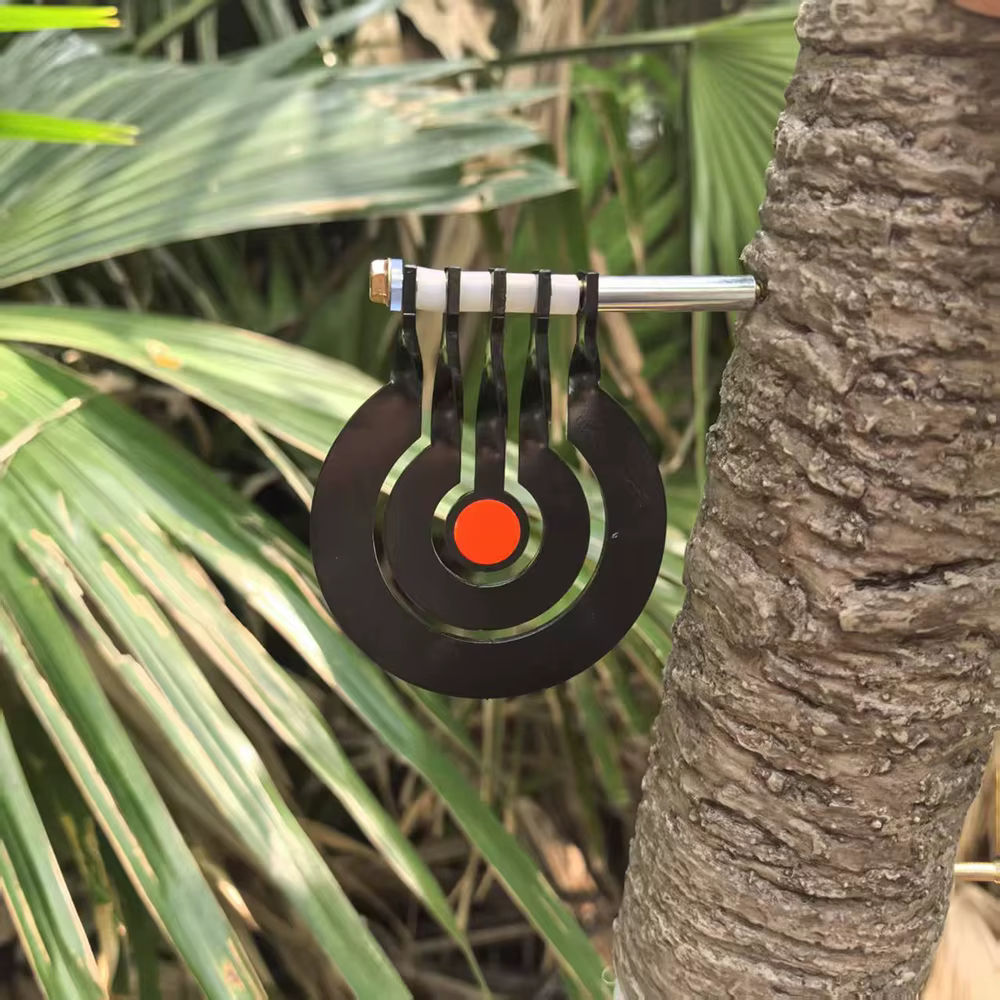 Pratique de tir avec un arbre à trois anneaux - cible de pendule rotative insérée en 3 millimètres - métal épais