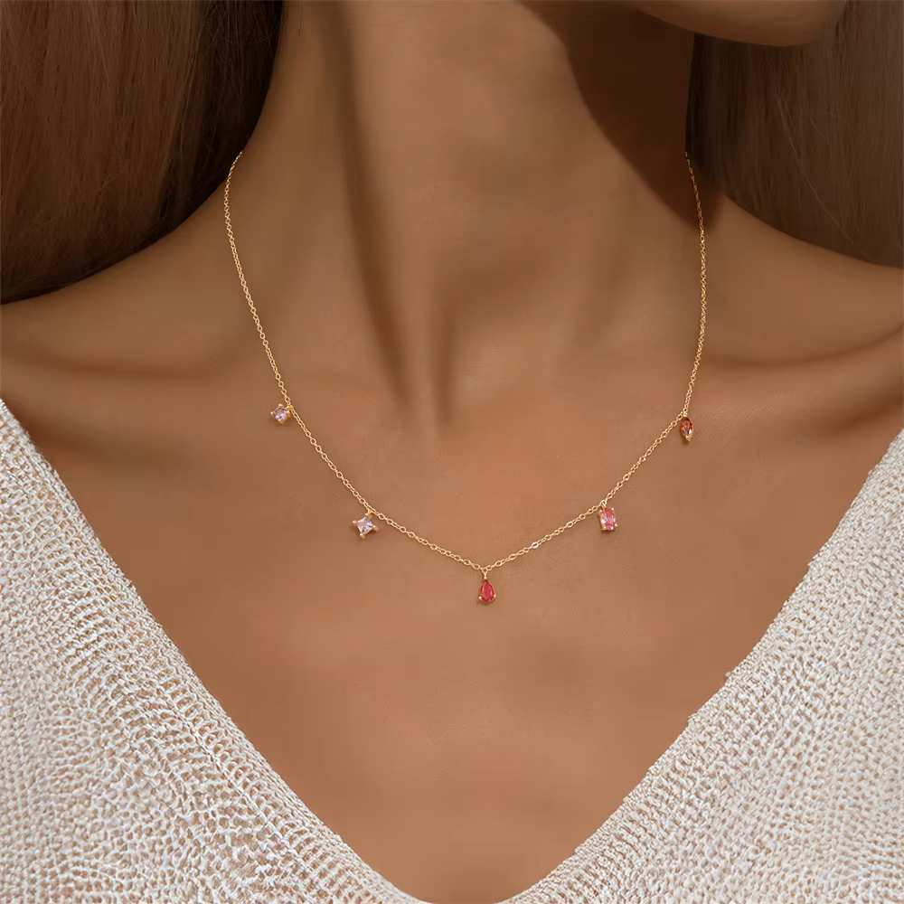 CANNER 2025 Style de mode 925 en argent Sterling clavicule colliers ensemble Simple collier pendentif en zircone irrégulière