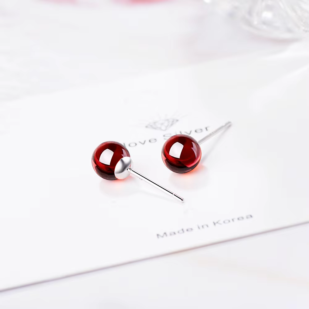 Boucles d'oreilles piercing d'oreille en cristal rouge pour femme