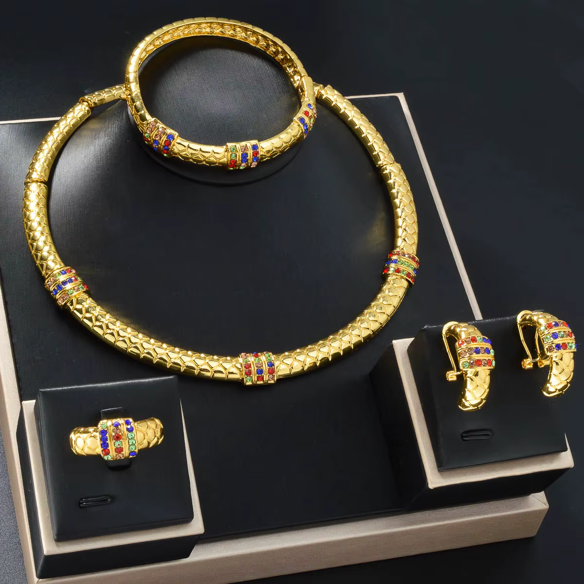 Bijoux de luxe plaqués or 18 carats pour femme