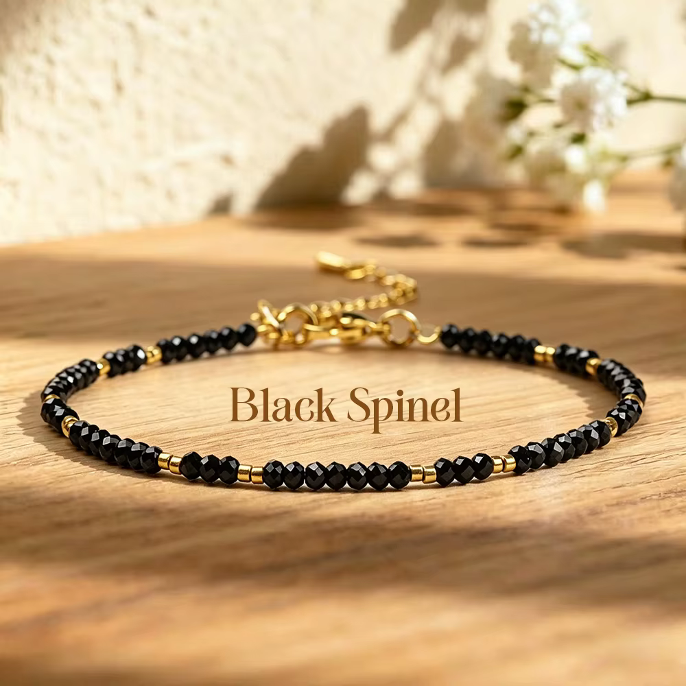 Bracelet Bohème en Pierres Naturelles Garnet et Pierre de Lune Facettées