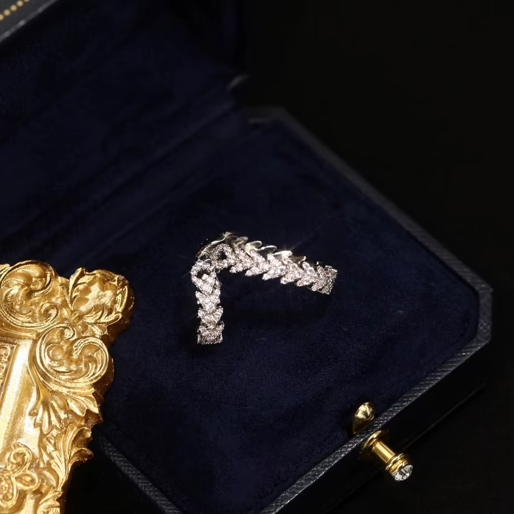Boucles d'oreilles en forme de feuille de cristal pour femmes