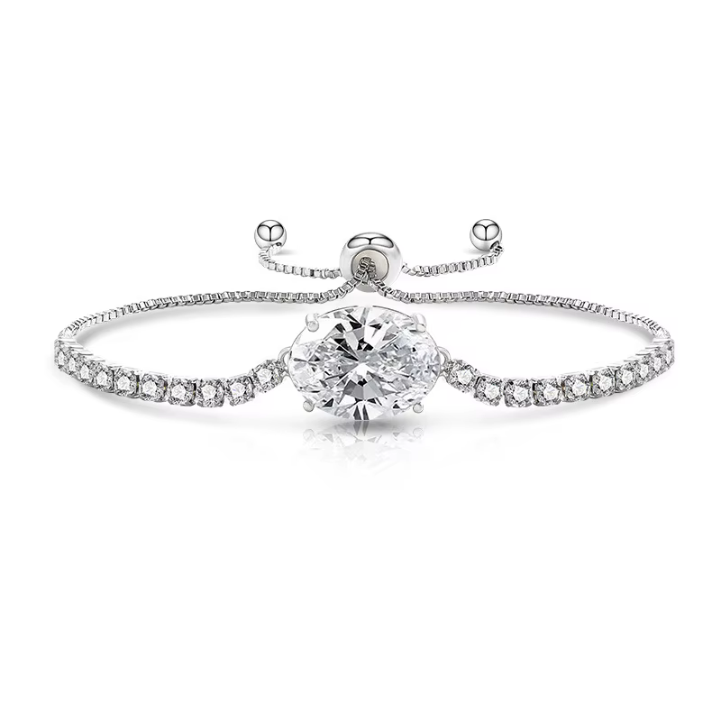 Bracelet en Zirconia 8 carats – Bijou de luxe élégant en cristal coloré – Cadeau raffiné