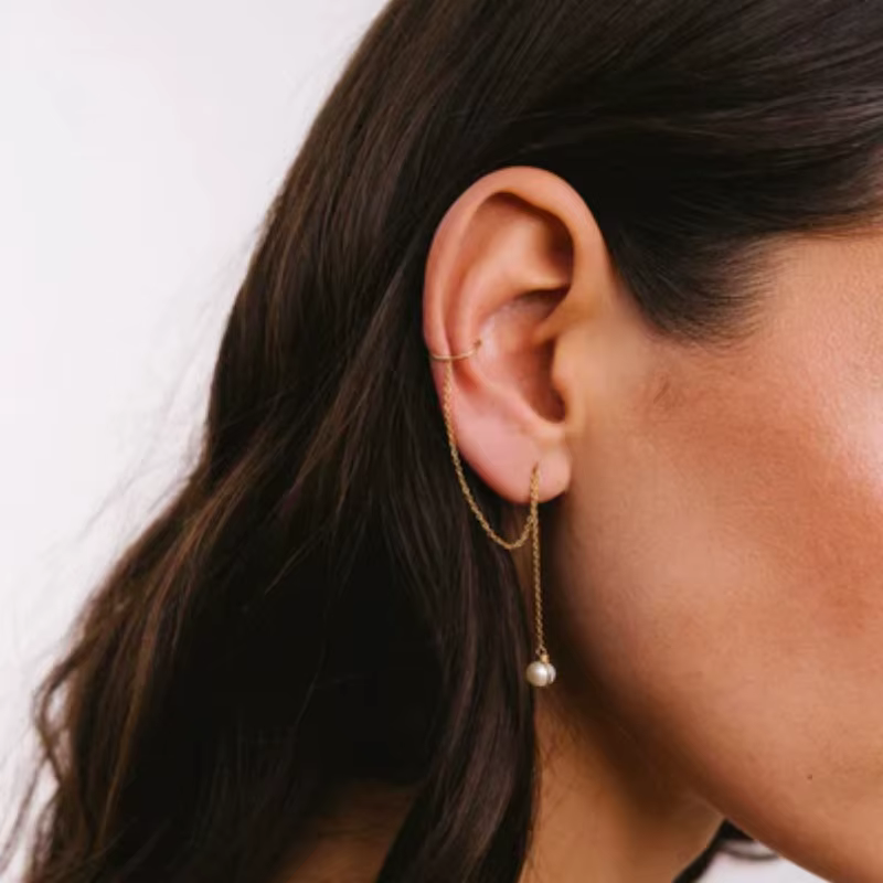 Boucles d'oreilles manchette en or 14K
