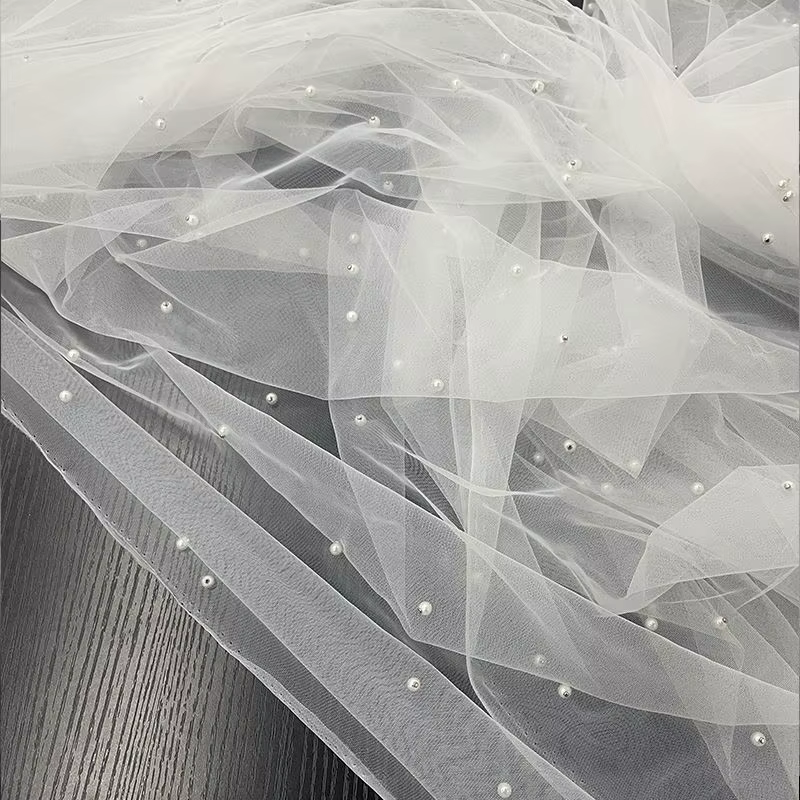 Superposition élégante de nappe en mousseline de soie perlée – Décor luxueux de réception de mariage et de douche nuptiale – Parfait pour les tables à desserts et les fêtes